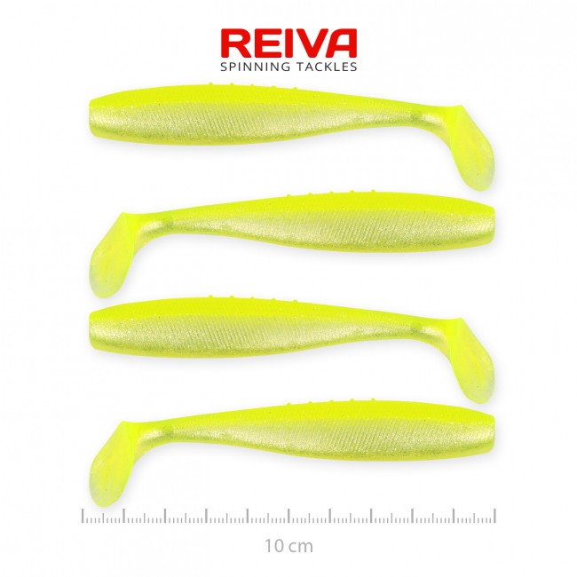 Flat Minnow shad 10cm 4db/cs (Flash Lemonade)