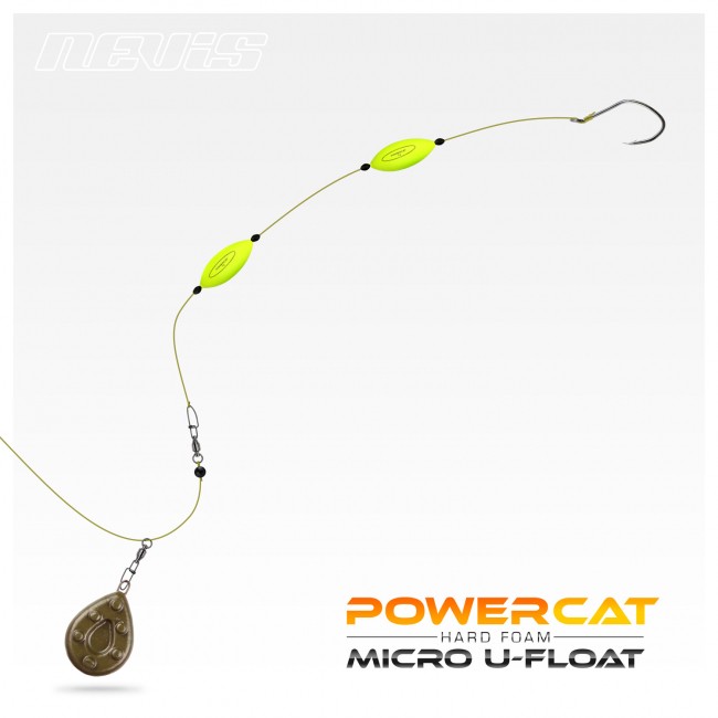 Powercat micro U-float 1.5g sárga  2db/cs