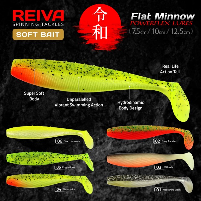 Flat Minnow shad 12,5cm 3db/cs (UV Roach)