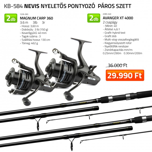 Nyeletős pontyozó páros szett 2x 1226-363+ 2x 2290-240