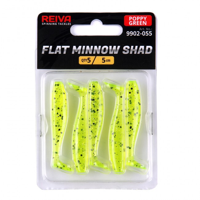 Flat Minnow Shad 5cm 5db/cs (Poppy Green)