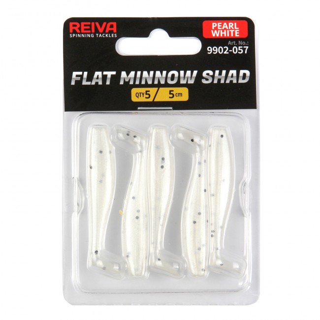 Flat Minnow Shad 5cm 5db/cs (Pearl White)