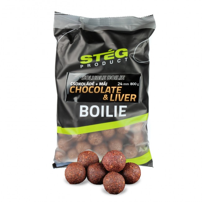 Stég Soluble Boilie 24mm 800g Chocolate& Liver