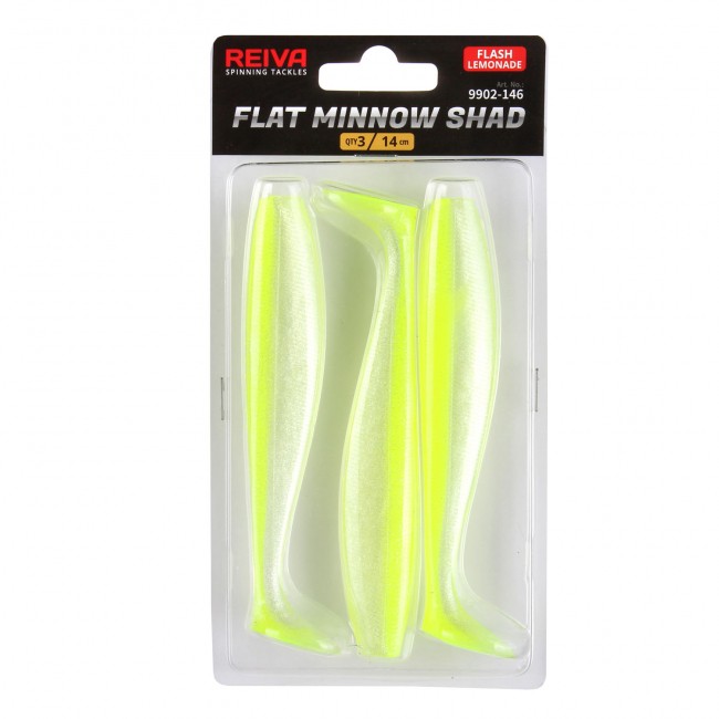 Flat Minnow shad 14cm 3db/cs (Flash Lemonade)