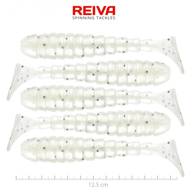 Reiva Stream Shad 12.5cm (Pearl White Dots)