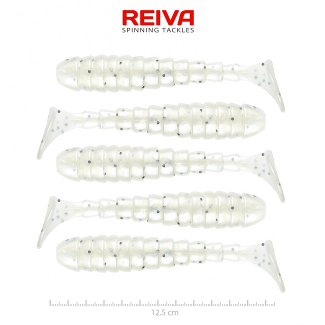 Reiva Stream Shad 12.5cm (Pearl White Dots)
