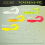 Twister Shad 11cm 3db/cs (piros-sárga)