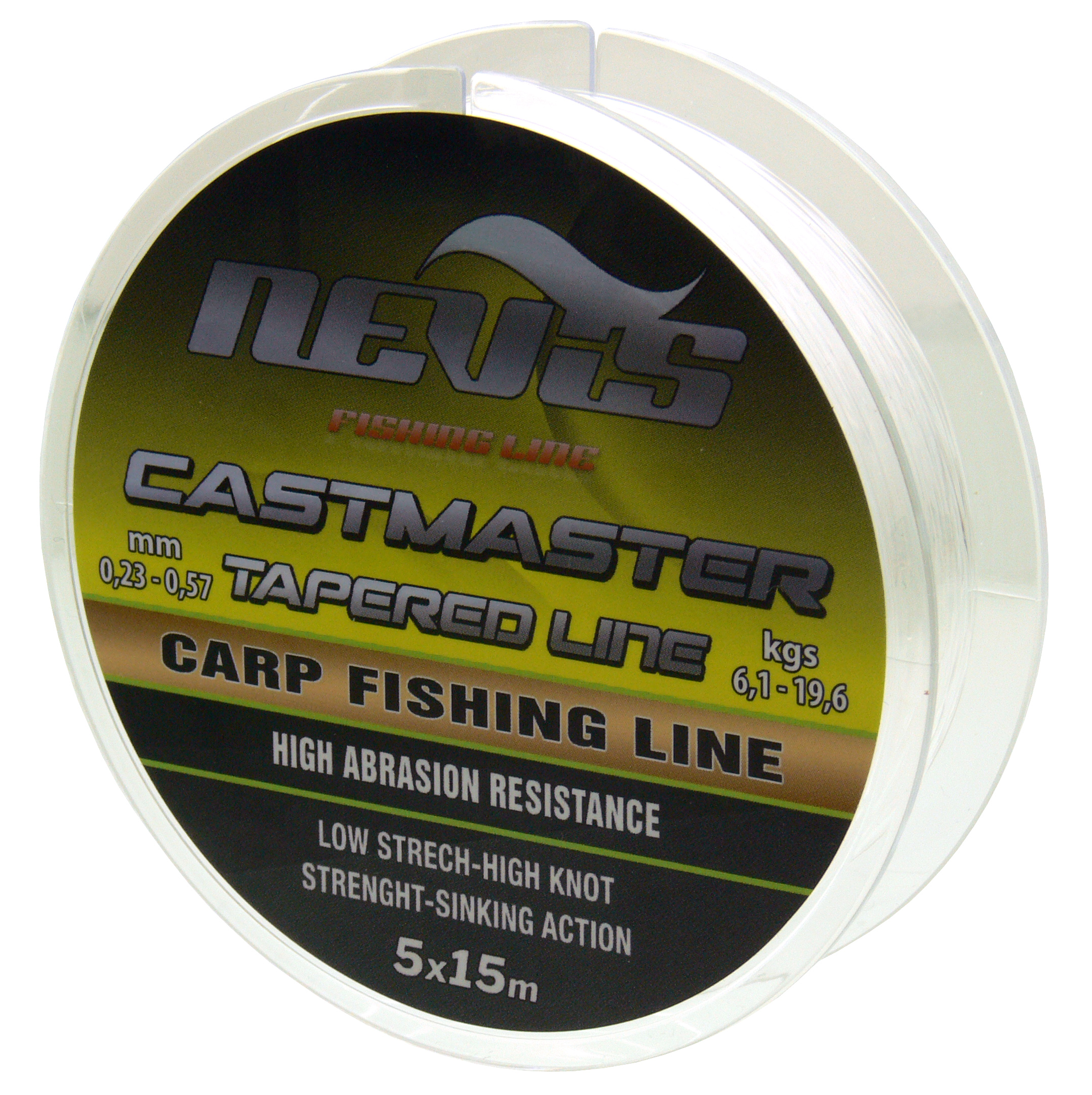 NEVIS CASTMASTER TAPERED LINE 5X15M  0.26-0.57MM