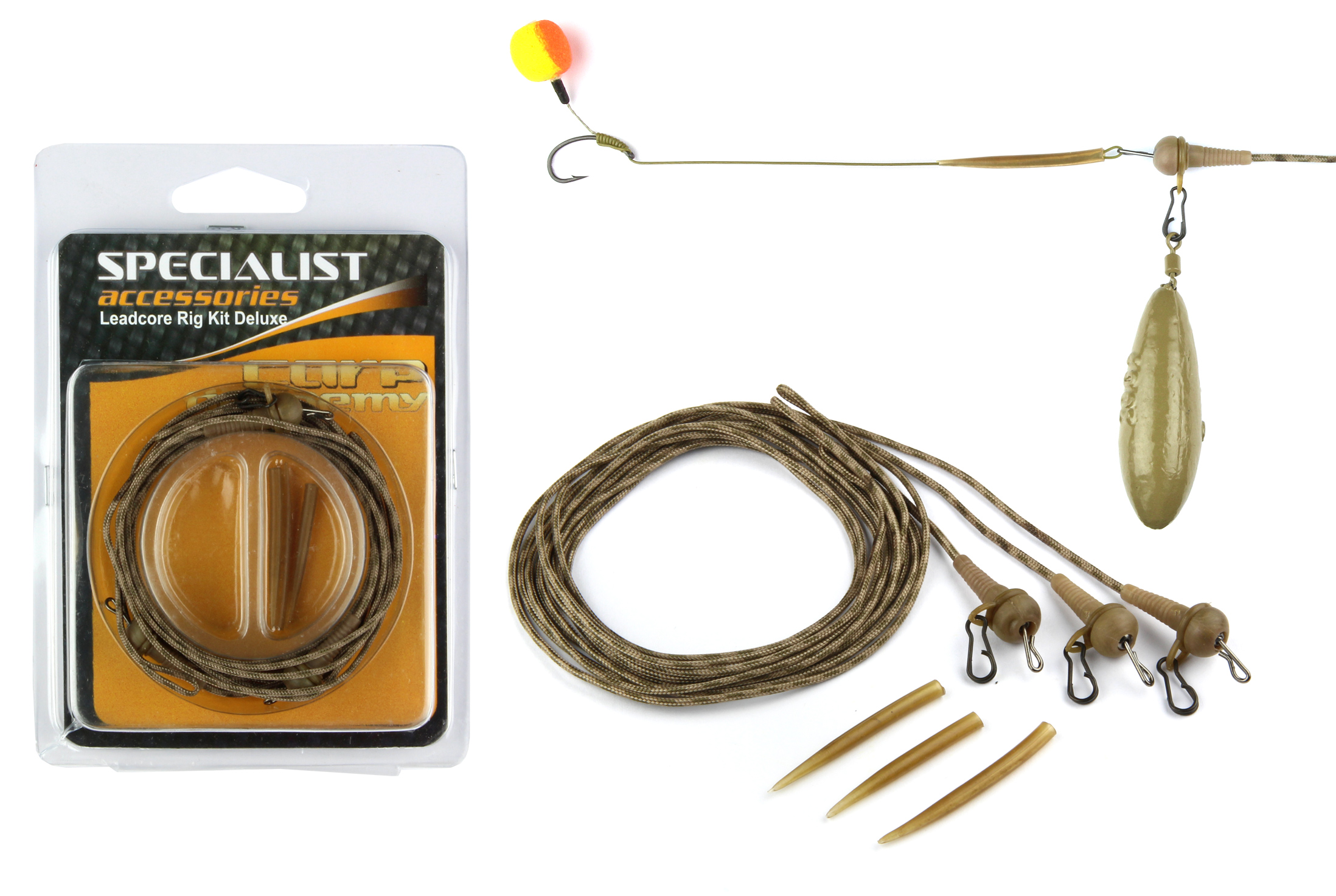 CARP ACADEMY KOMPLETT VÉGSZERELÉK-ÓLOMBETÉTES ZSINÓRON 3DB 35LBS