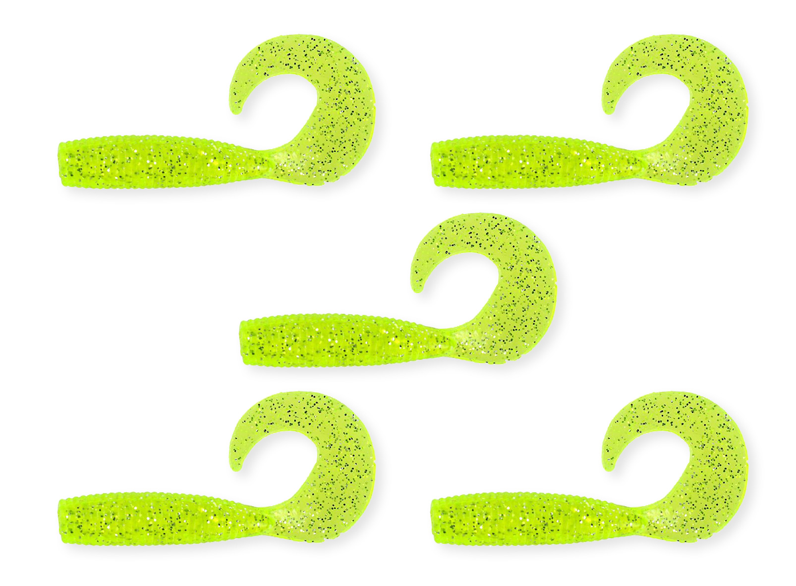 Twister 7,5cm  5db/cs fluo zld flitter