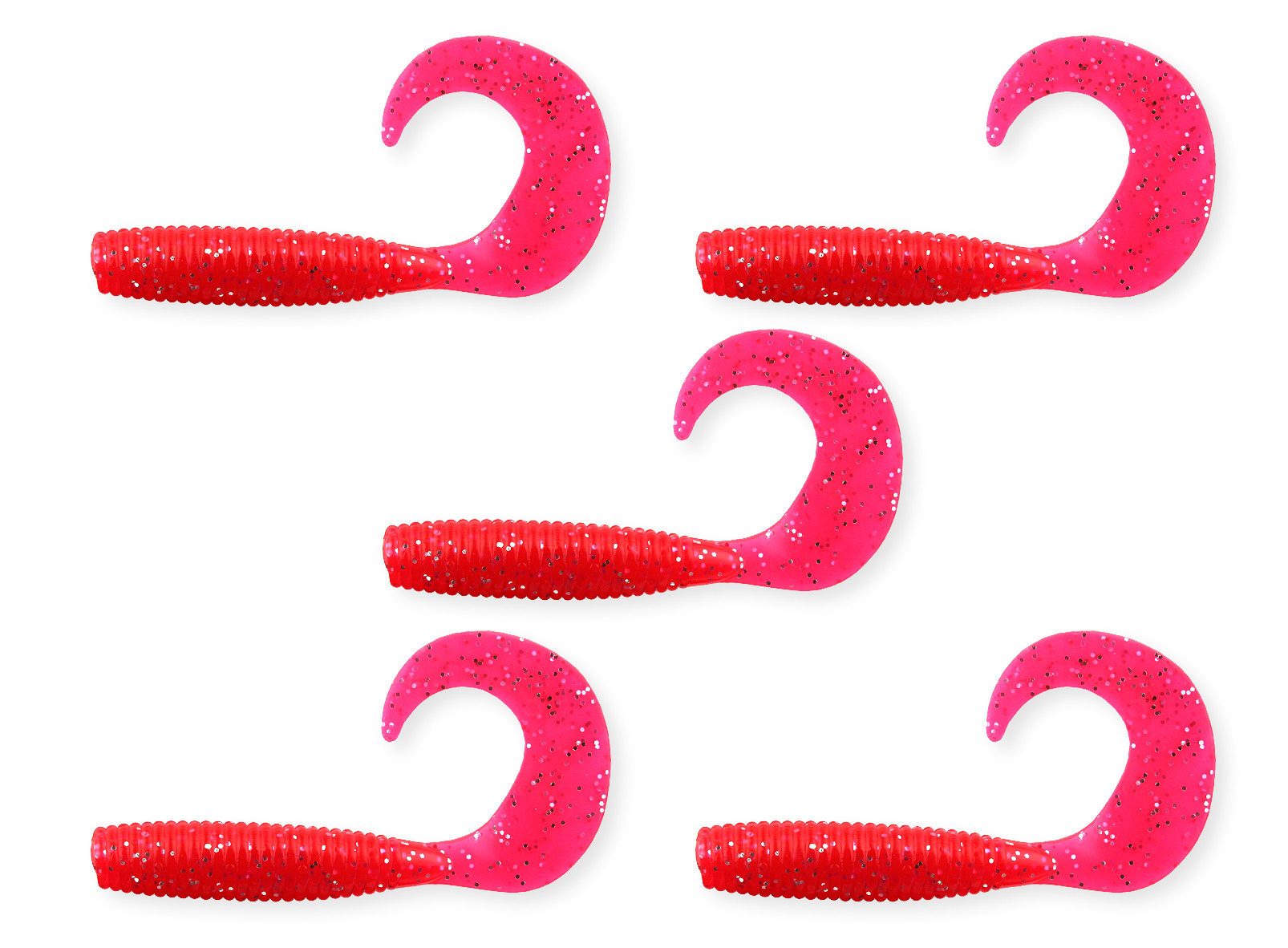 Twister 7,5cm  5db/cs piros flitter