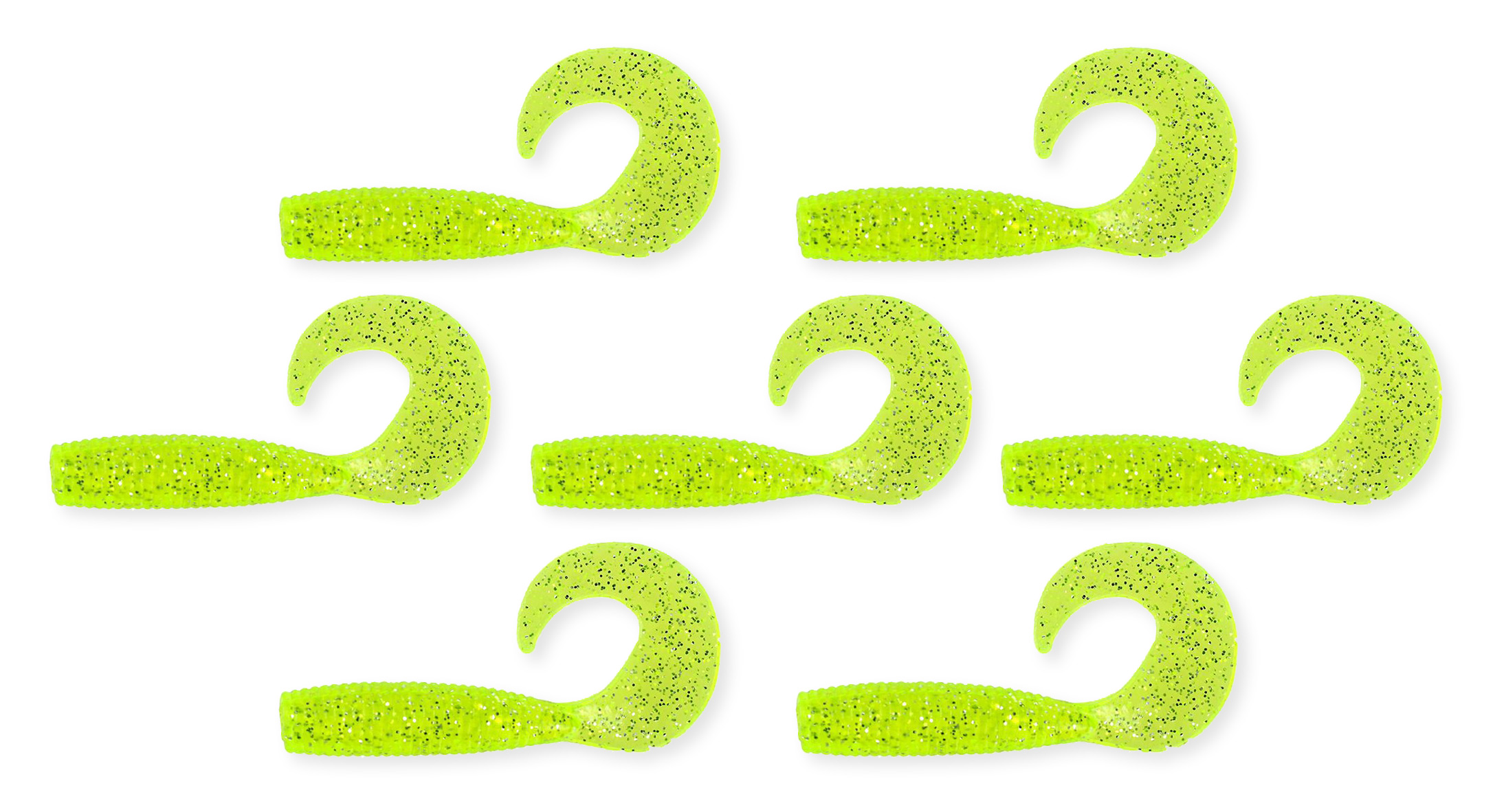 Twister 6cm  7db/cs fluo zld flitter