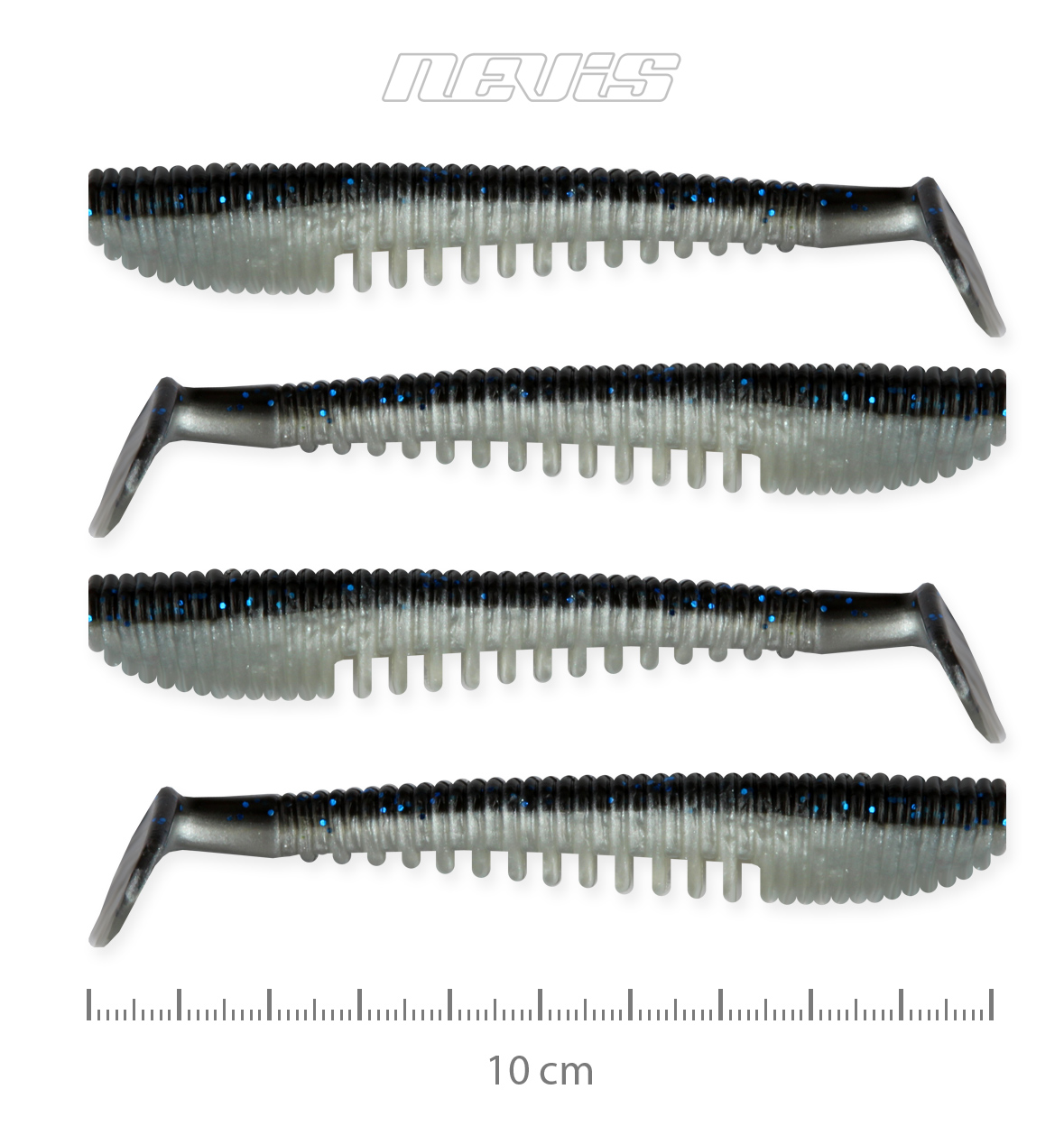 NEVIS IMPULSE SHAD 10CM  4DB/CS  (FEKETE-EZÜST)