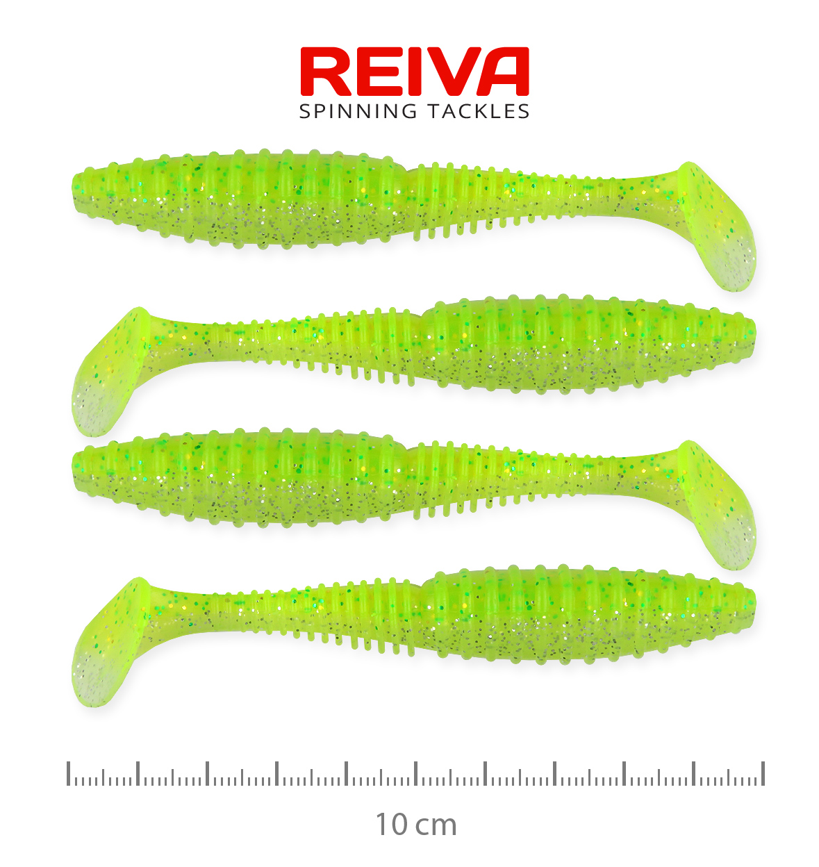 Zander Power Shad 10cm 4db/cs (Flash Chartreuse)