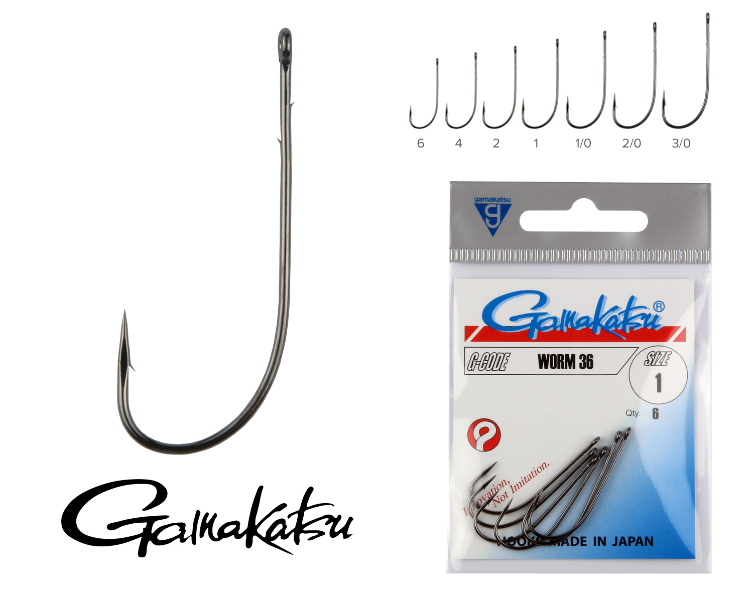 GAMAKATSU HOROG WORM 36 SIZE 2/0