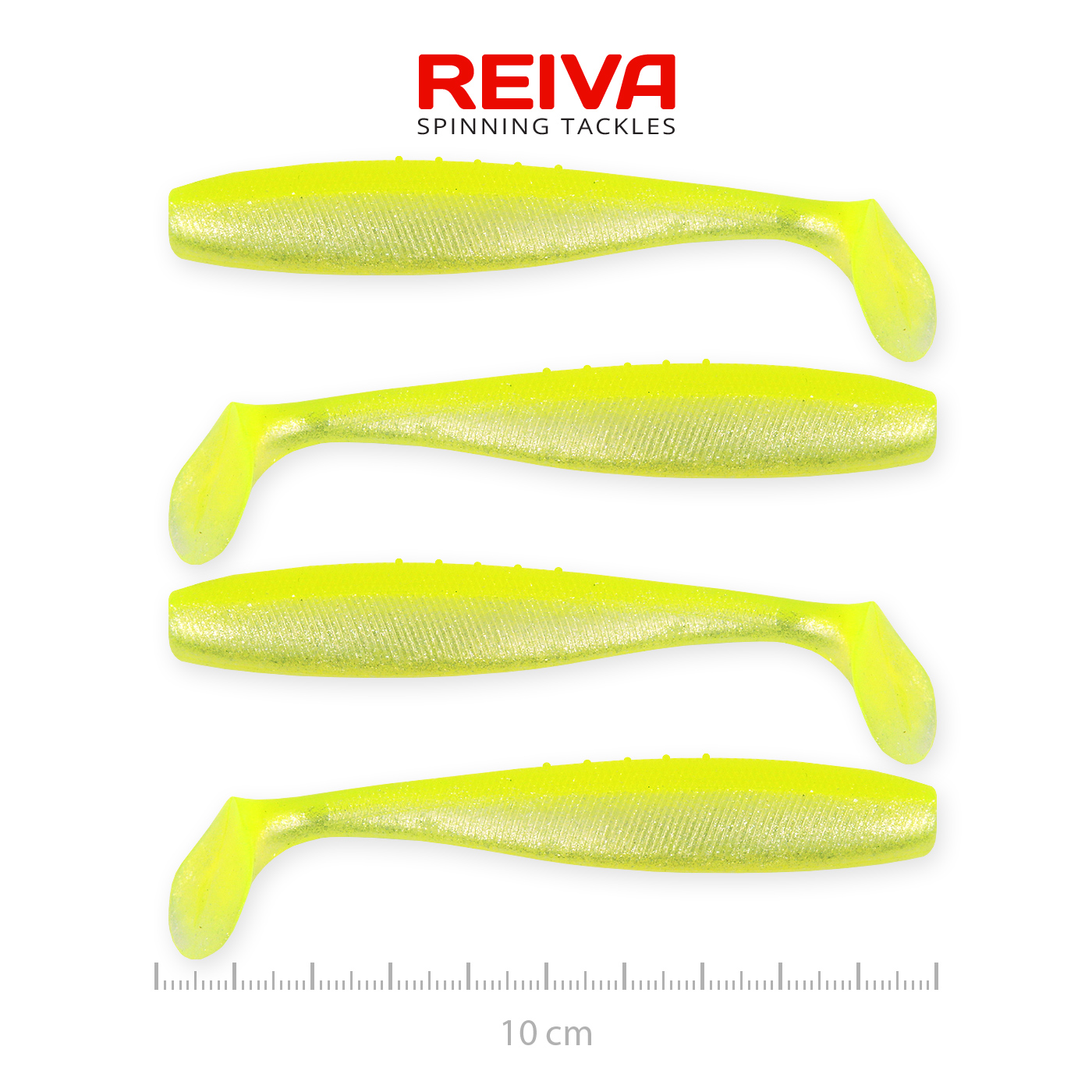 Flat Minnow shad 10cm 4db/cs (Flash Lemonade)