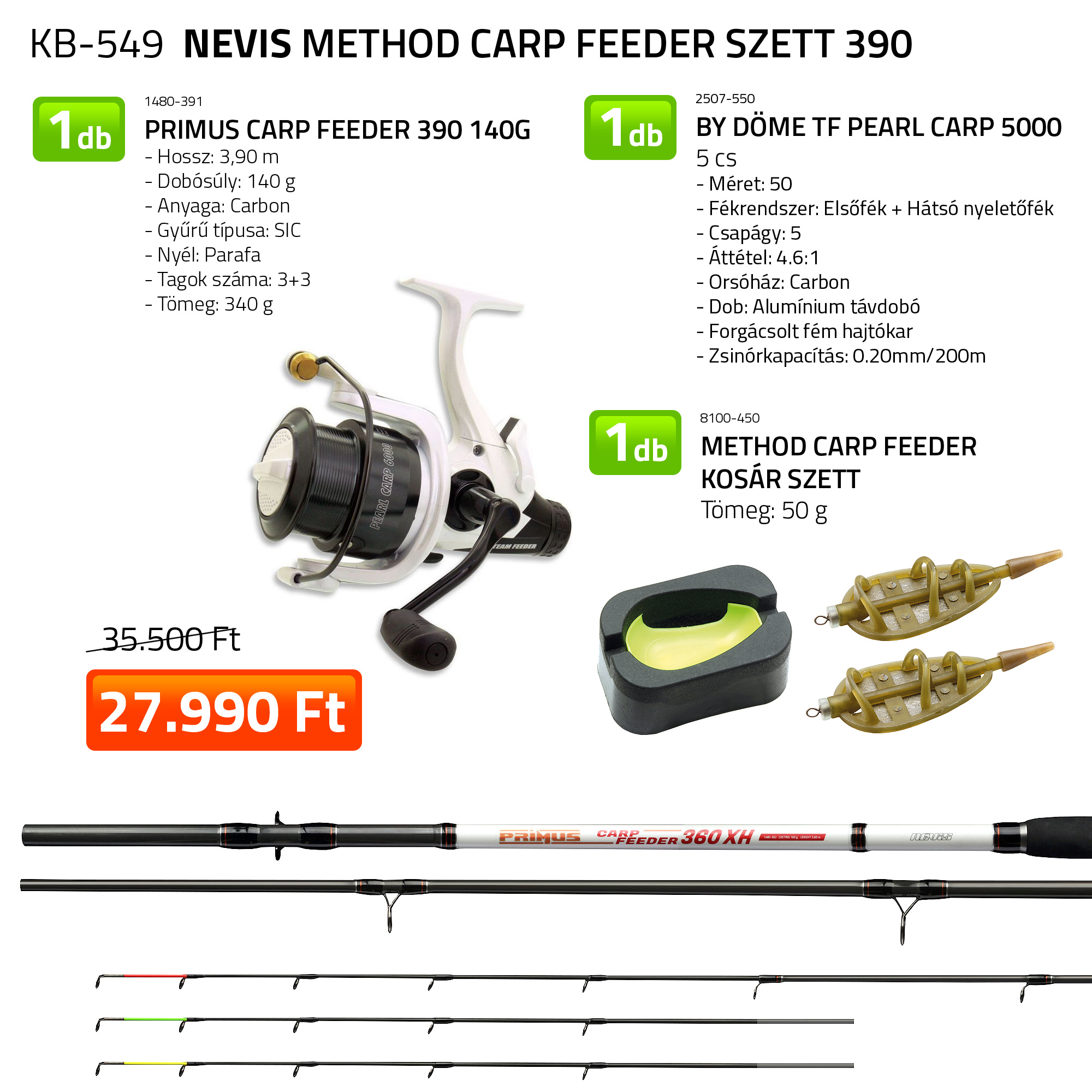 Nevis Method Carp feeder szett 390  1480-391+ 2507-550+ 8100-450