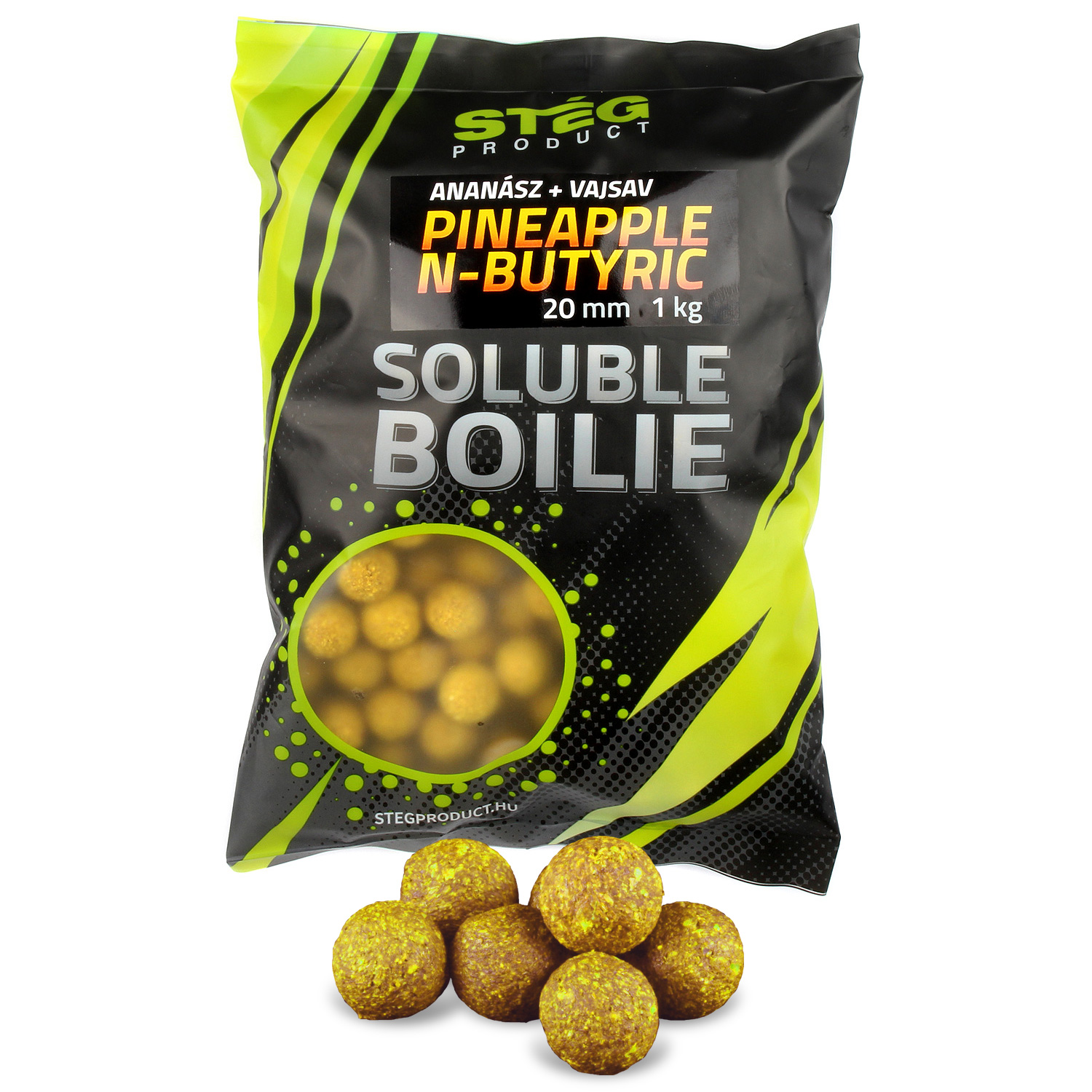 Stg Product Soluble Boilie 20mm Pineapple-N-Butyric 1kg
