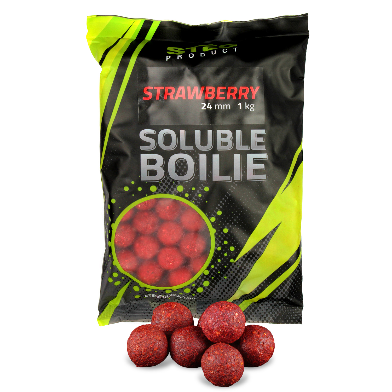 Stg Product Soluble Boilie 24mm Strawberry 1kg