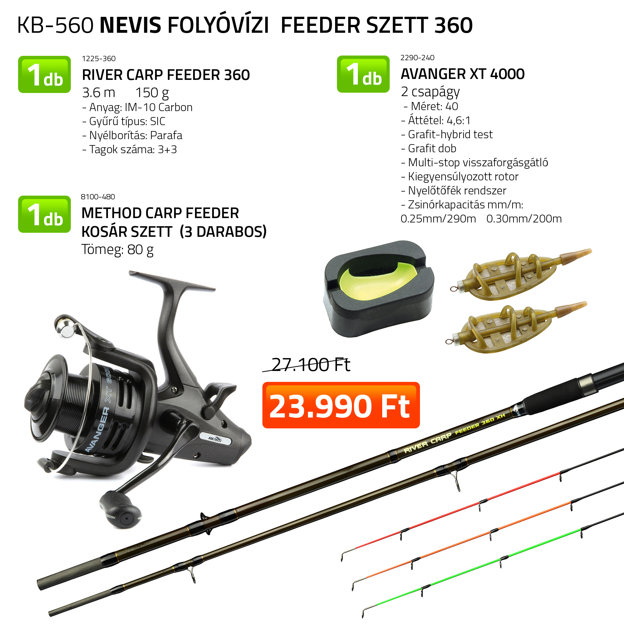 Folyvzi feeder szett 360 1225-360+ 2290-240+ 8100-480