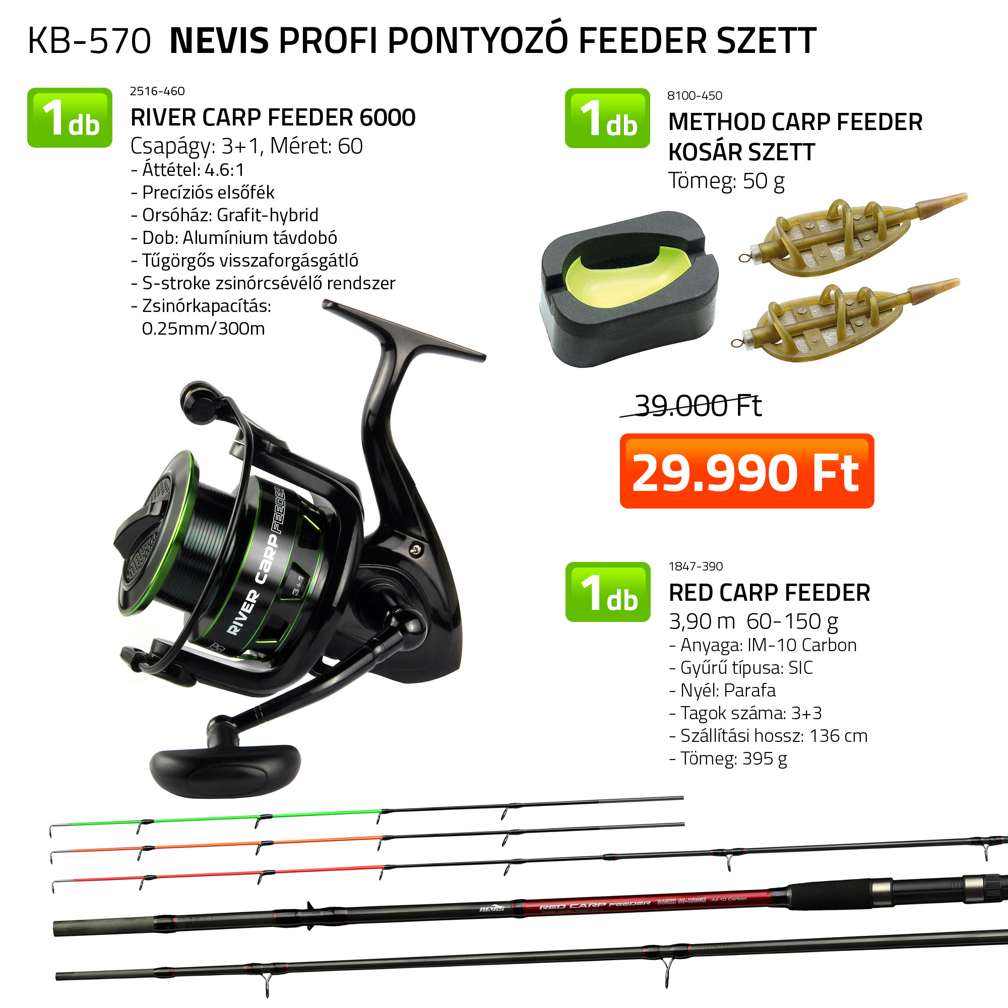 NEVIS PROFI PONTYOZÓ FEEDER SZETT 1847-390+ 2516-460+ 8100-450