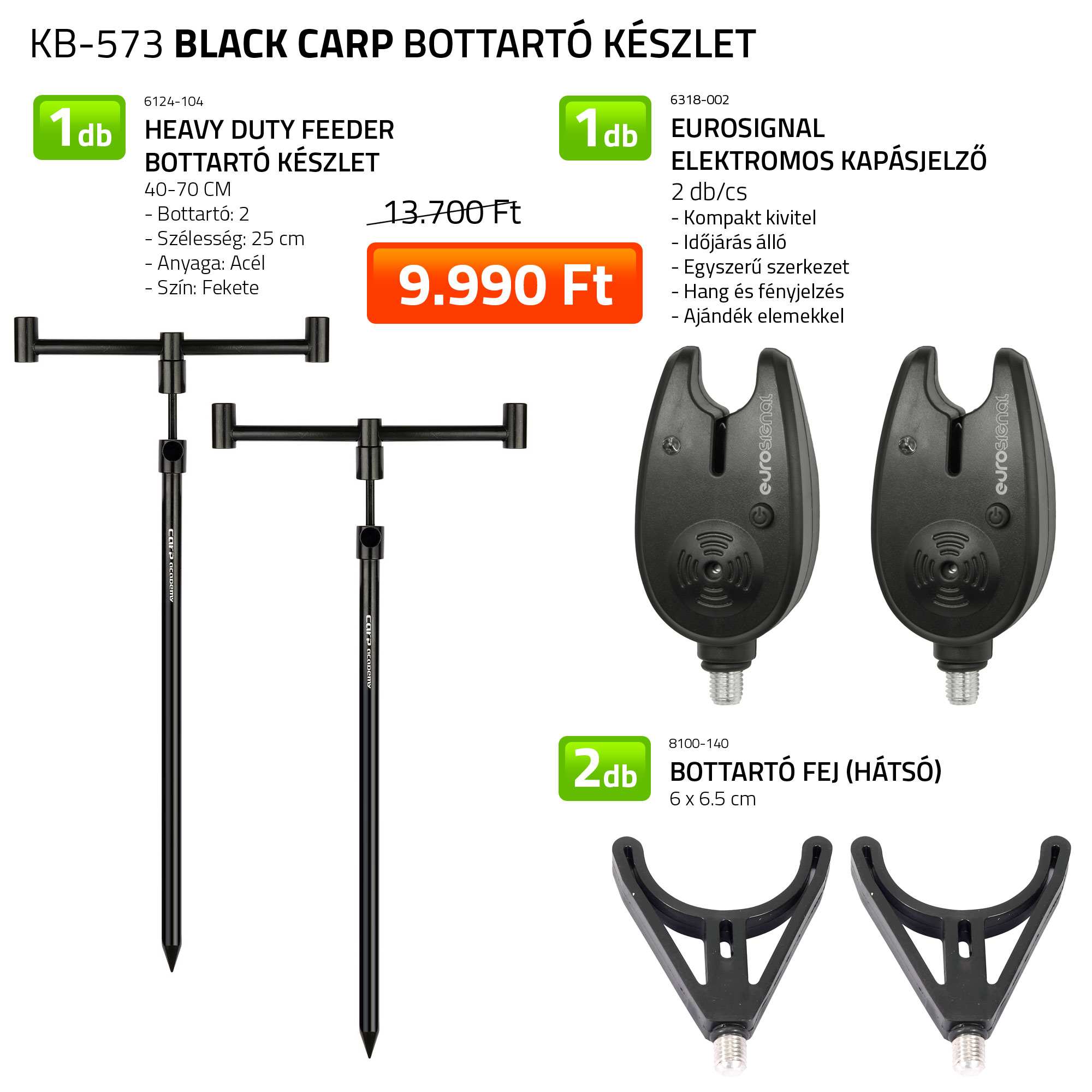BLACK CARP BOTTARTÓ KÉSZLET  6124-104+ 6318-002+ 2X 8100-140