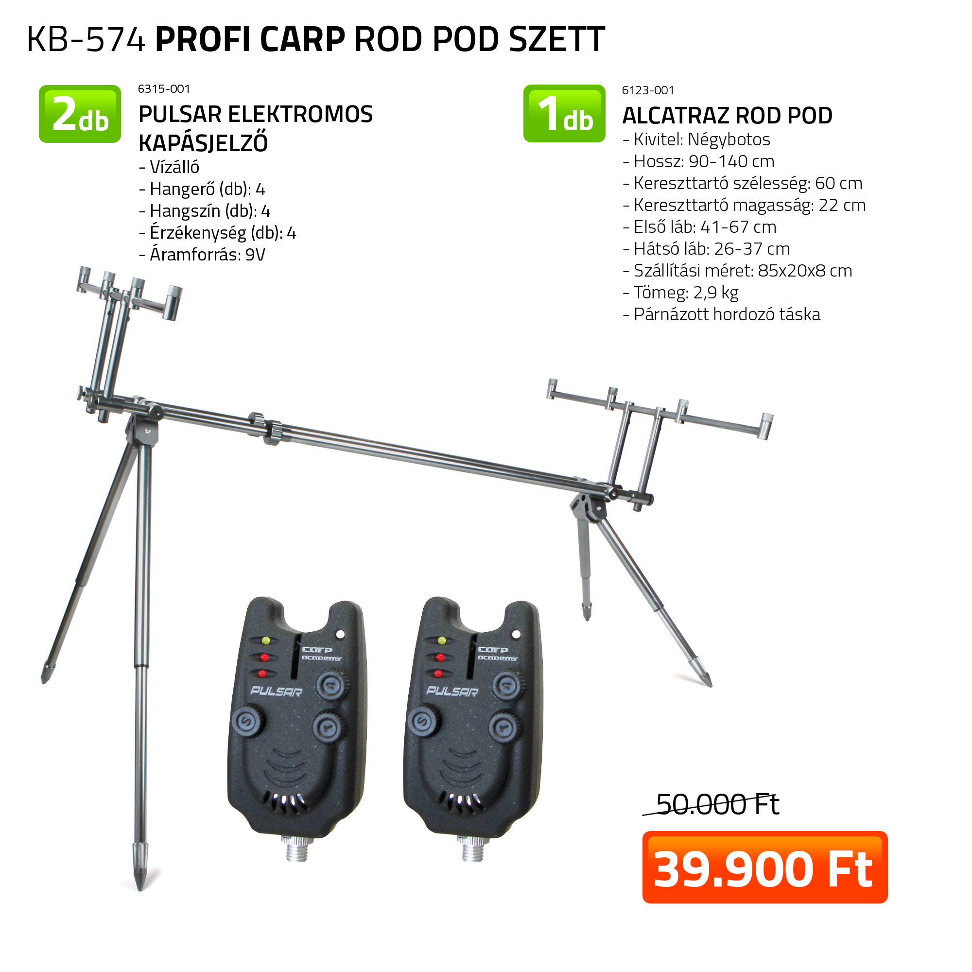 PROFI CARP ROD POD SZETT  6123-001+ 2X 6315-001