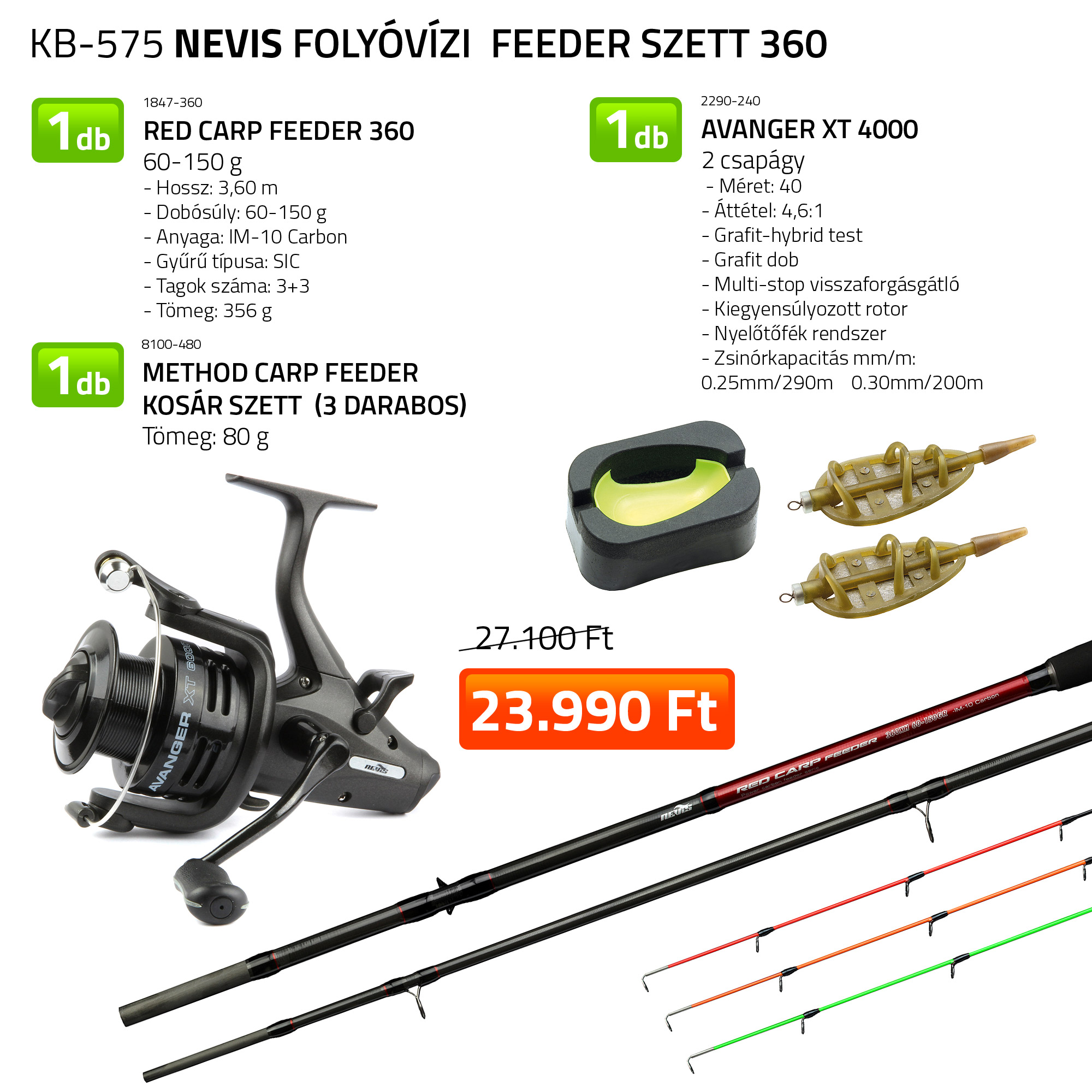 Folyvzi Feeder szett 360  1847-360+ 2290-240+ 8100-480