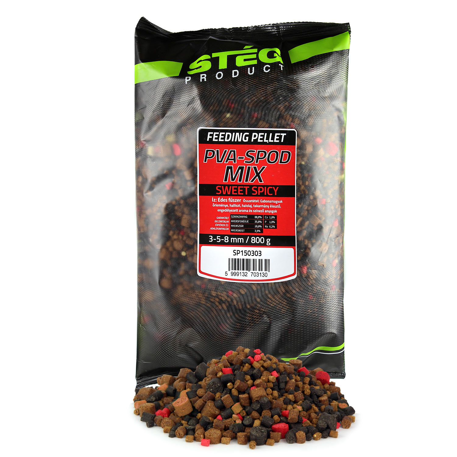 Stg Pva-Spod Mix 3-5-8mm 800g Sweet Spicy