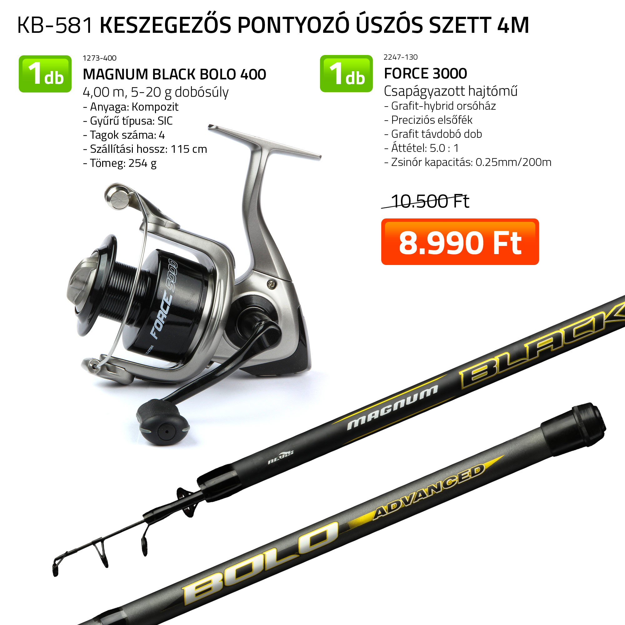 KESZEGEZŐS PONTYOZÓ ÚSZÓS SZETT 4M 1273-400+ 2247-130