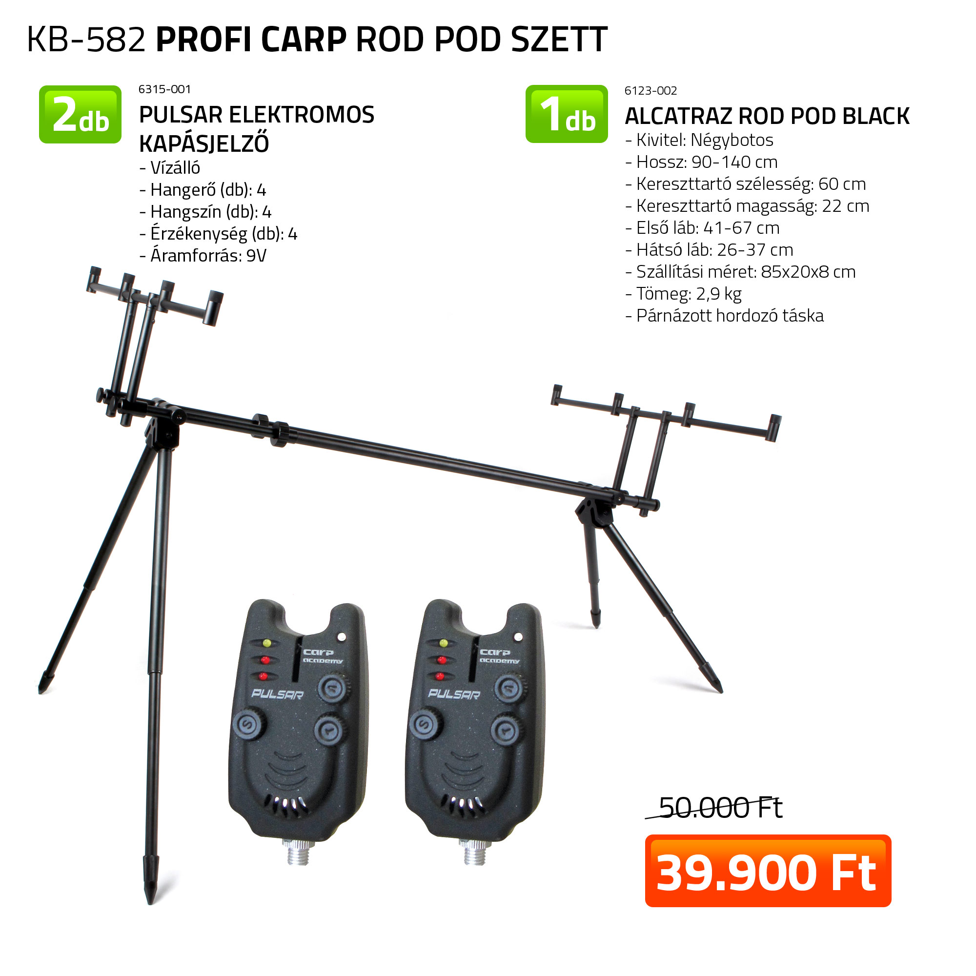 PROFI CARP ROD POD SZETT  6123-002+ 2X 6315-001