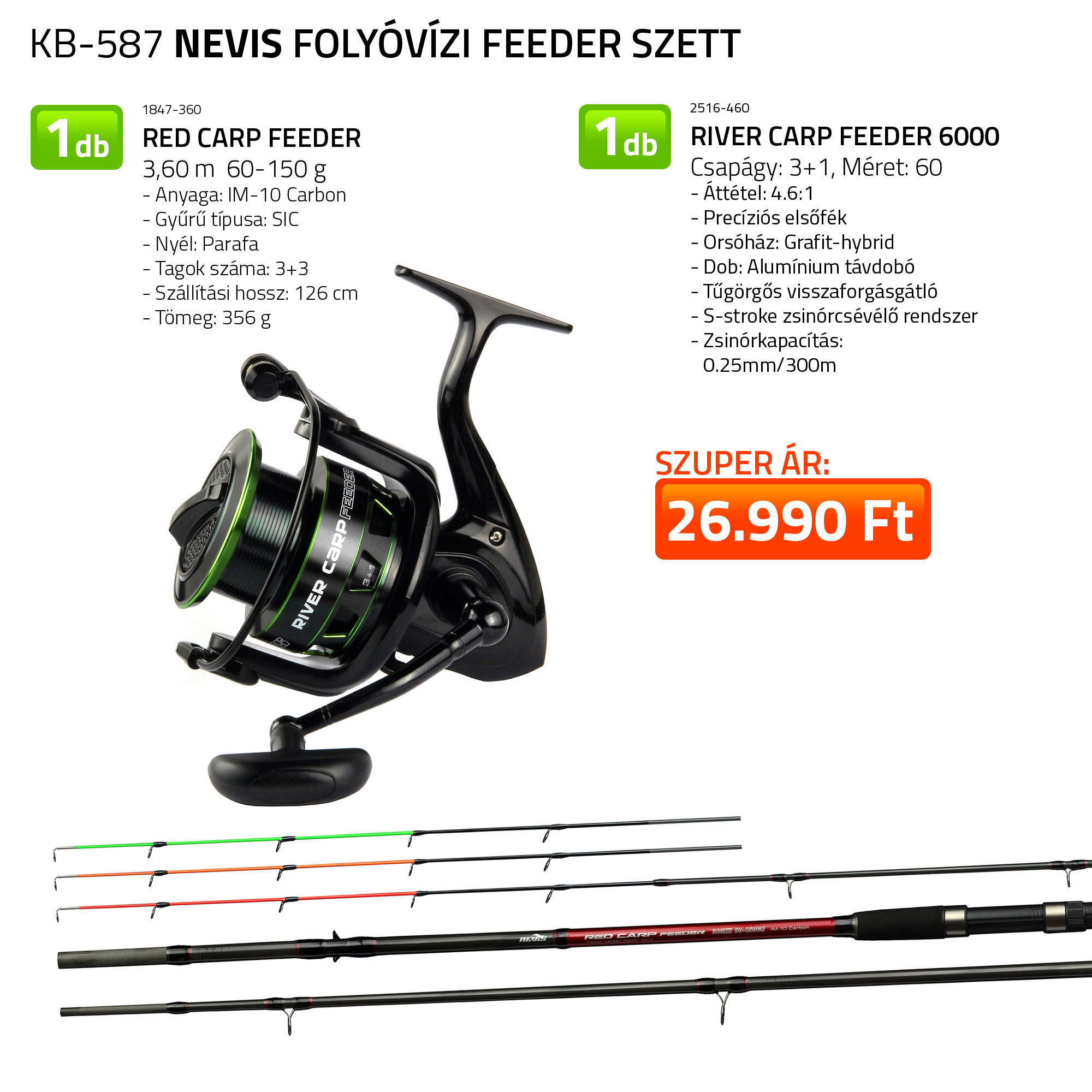 Folyvzi feeder szett 1847-360+ 2516-460