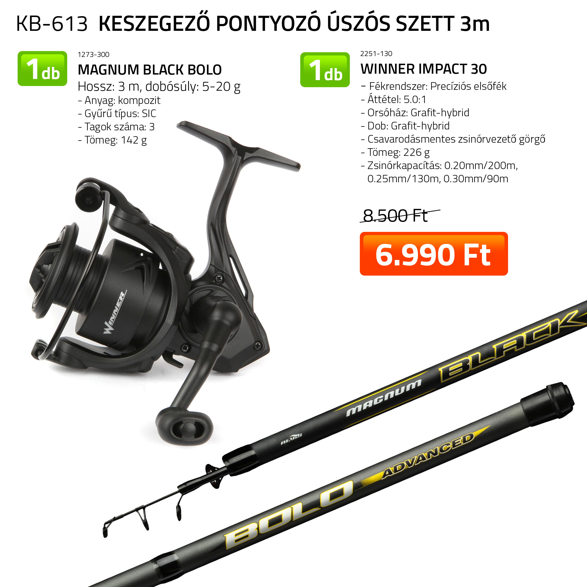 Keszegez� pontyoz� �sz�s szett 3m  1273-300+ 2251-130