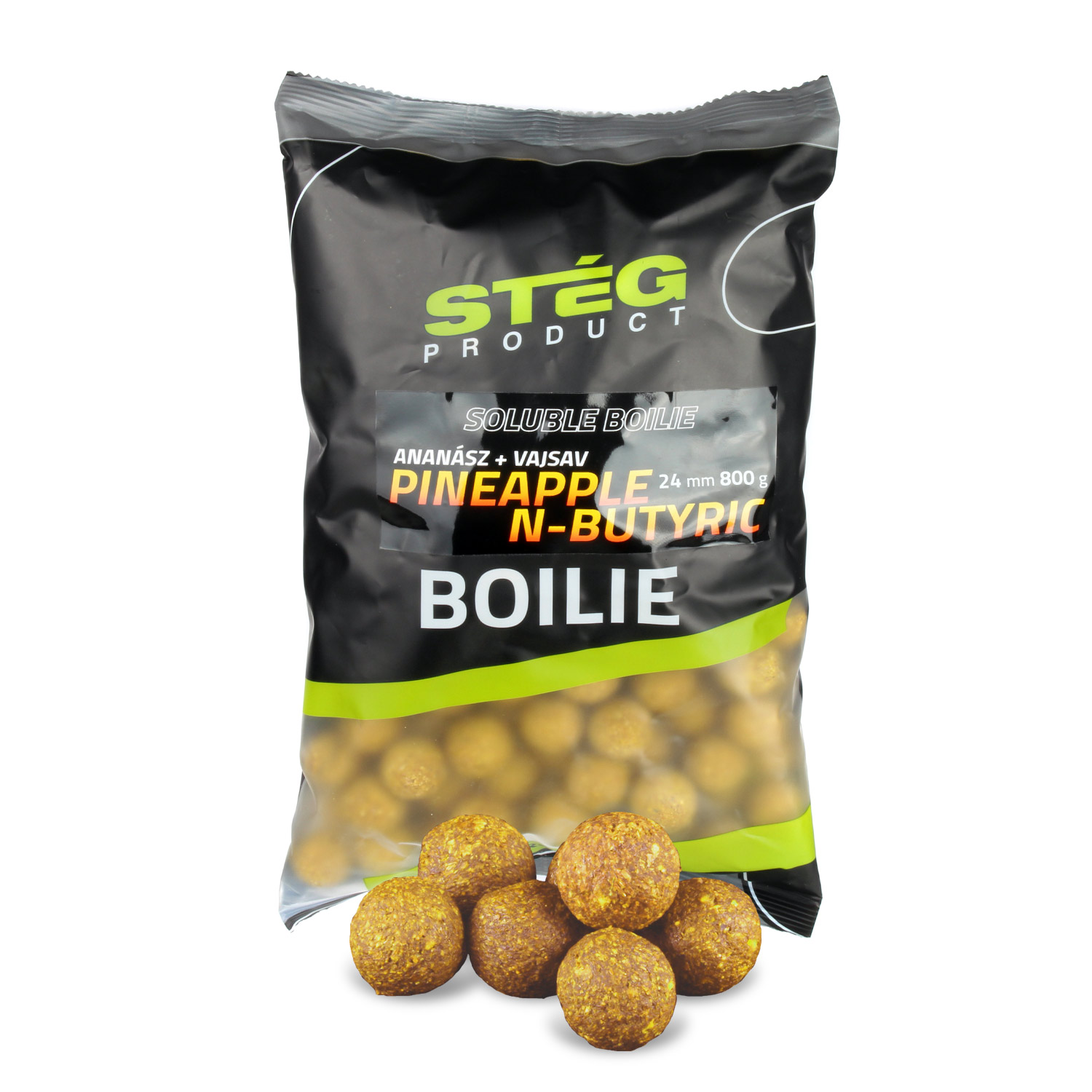 STÉG SOLUBLE BOILIE 24MM 800G PINEAPPLE-N-BUTYRIC